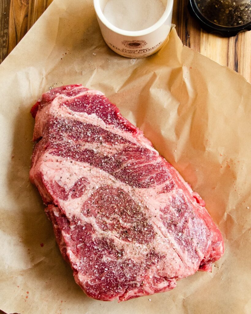 Chuck Roast on brown parchment paper