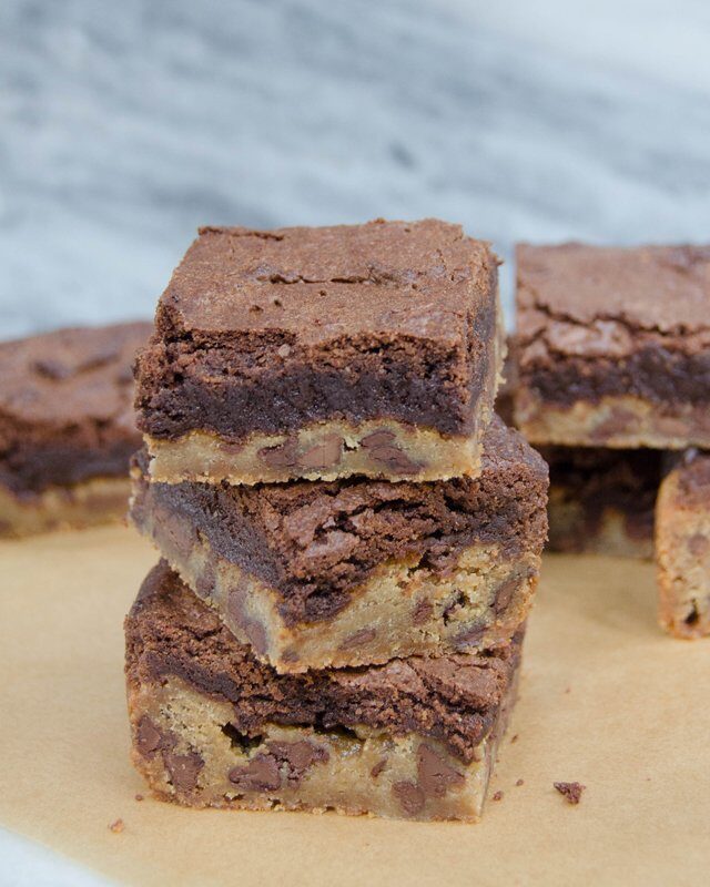 Brownie and Blondie Layer Bars