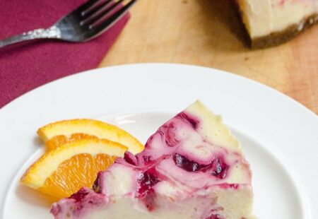 Orange and Cranberry Swirl Cheesecake