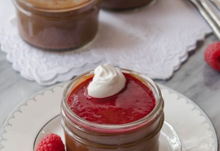Chocolate Raspberry Pots de Crème