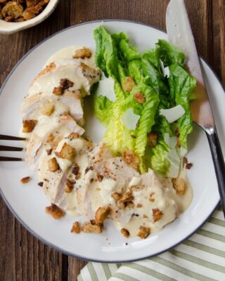 Pressure Cooker Creamy Caesar Chicken Breasts
