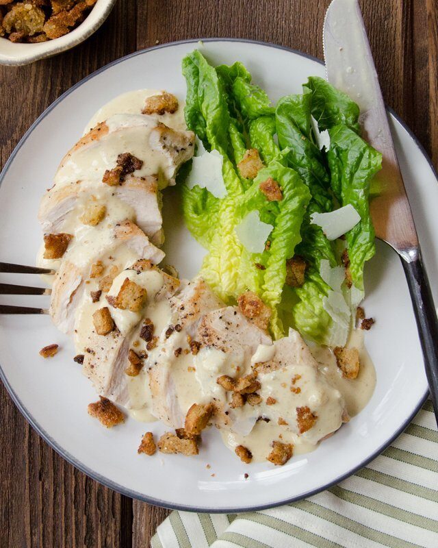 Pressure Cooker Creamy Caesar Chicken Breasts