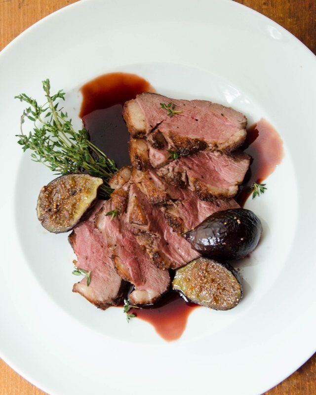 Duck Breast with Roasted Figs and Pomegranate Molasses
