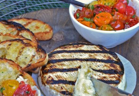 Grilled Brie with Roasted Cherry Tomatoes