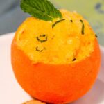 Honeybell Granita in a hollowed out orange peel.