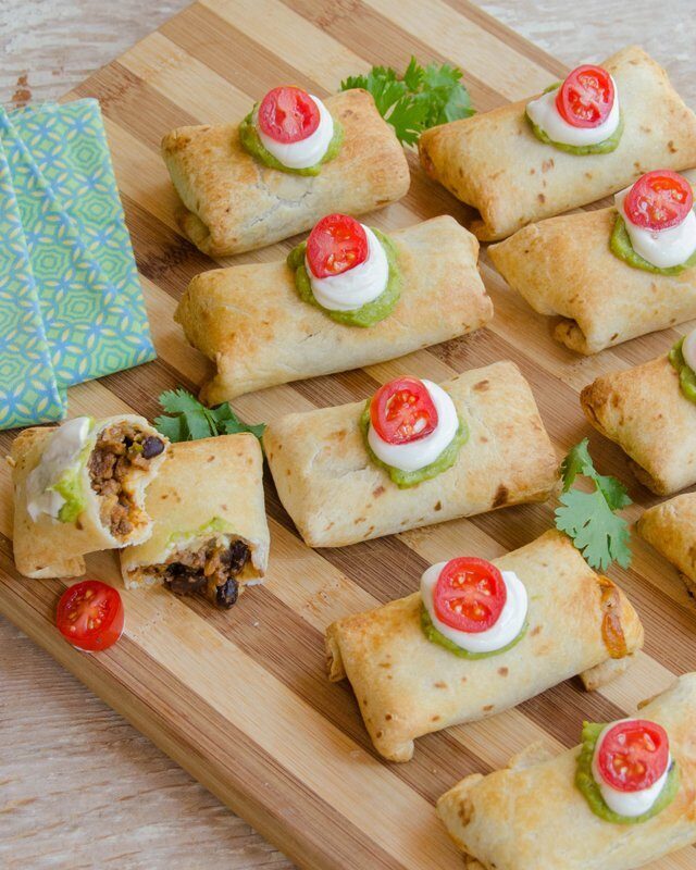 Mini Beef and Bean Burritos
