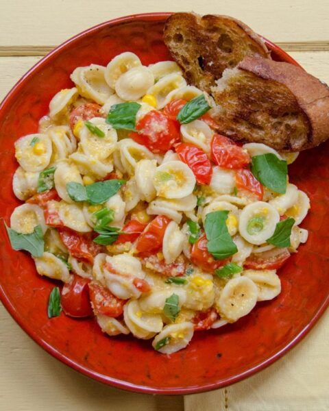 Creamy Corn and Tomato Orecchiette
