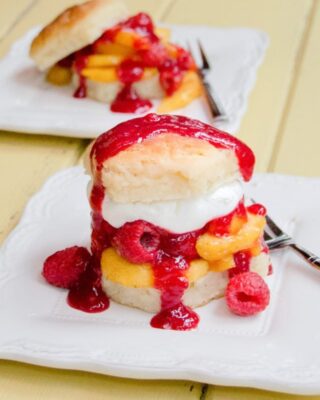 Peach Melba Shortcake