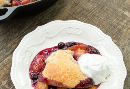 Peach and Blueberry Cobbler