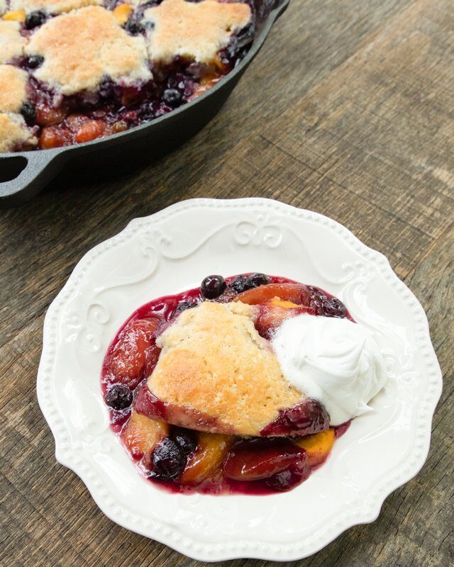Peach and Blueberry Cobbler