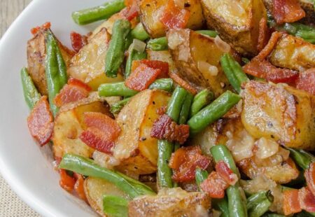 Potatoes and Green Beans with Warm Bacon Dressing