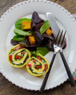 Egg Roulades with Spinach and Goat Cheese