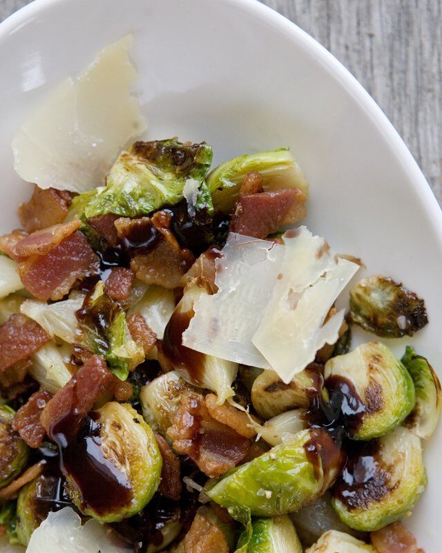 Brussels Sprouts with Bacon and Balsamic Reduction