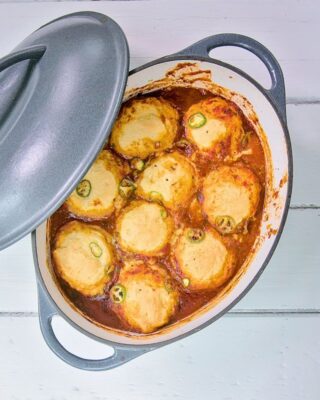 Chili con Carne with Cornbread Dumplings
