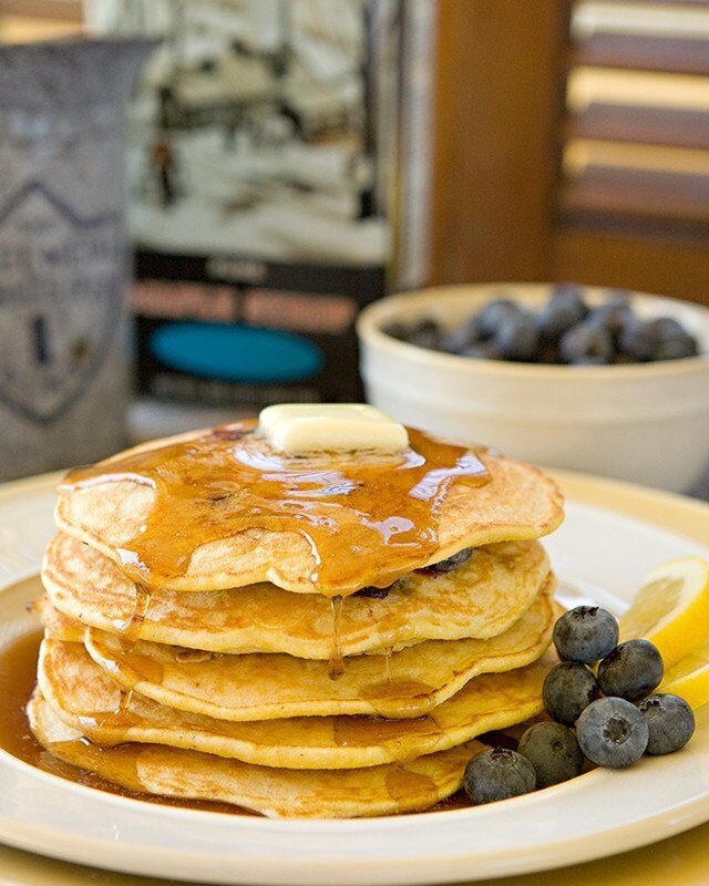 Lemon Blueberry Cornmeal Pancakes