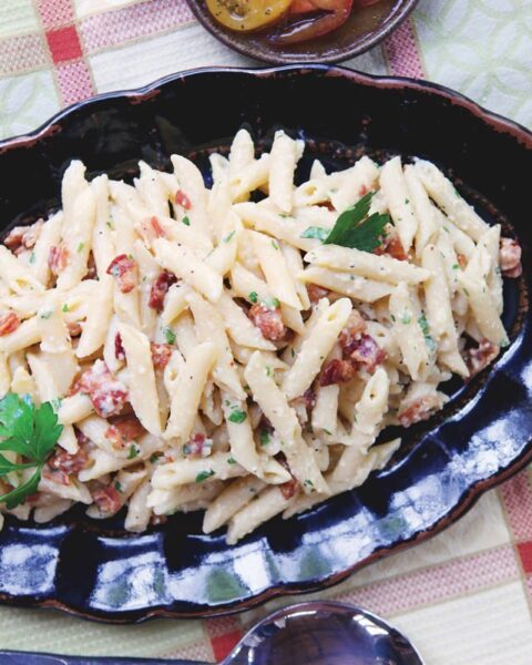 Pressure Cooker Penne Carbonara