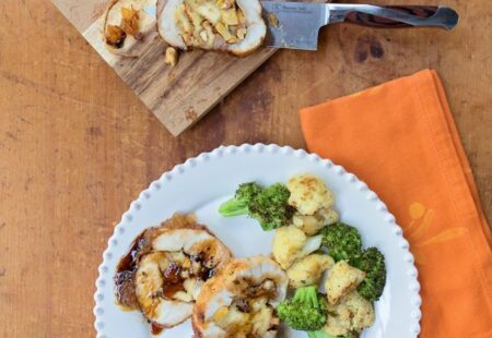 Pineapple Glazed Stuffed Pork Loin
