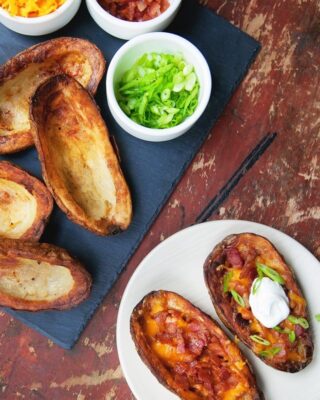 Bacon-Cheddar Stuffed Potato Skins