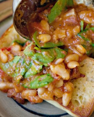 Tuscan Bean Soup with Tomatoes and Spinach