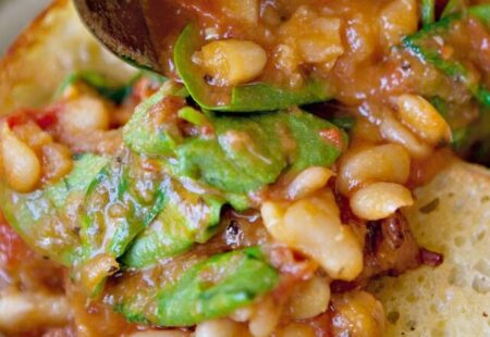 Tuscan Bean Soup with Tomatoes and Spinach