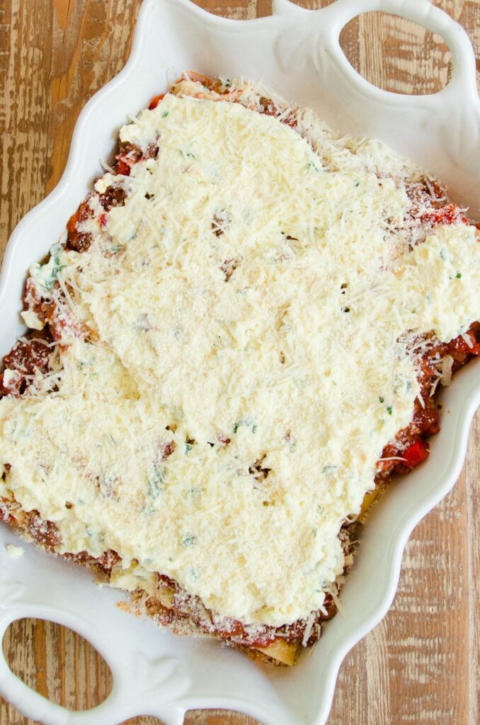 Lasagna Roll Ups before being baked.