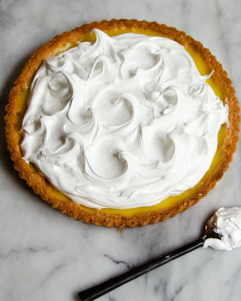 Lemon Meringue Tart before browning.