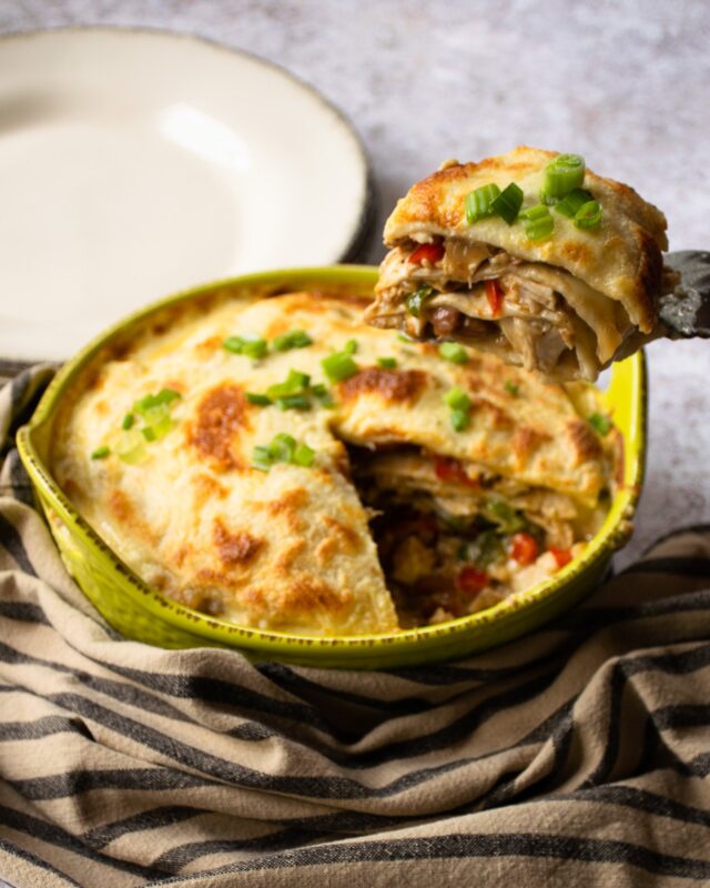 White Turkey Enchilada Pie