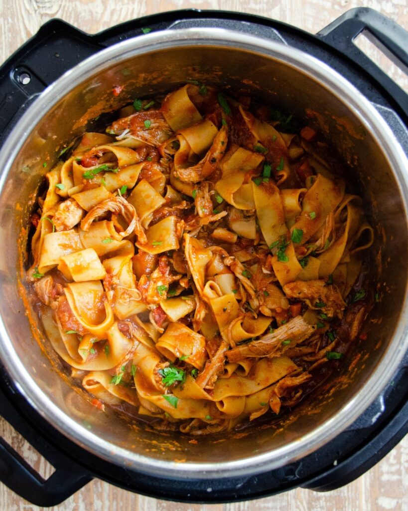 Chicken Ragoût Pappardelle in an Instant Pot® .