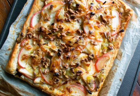 Apple Leek Cheddar Tart
