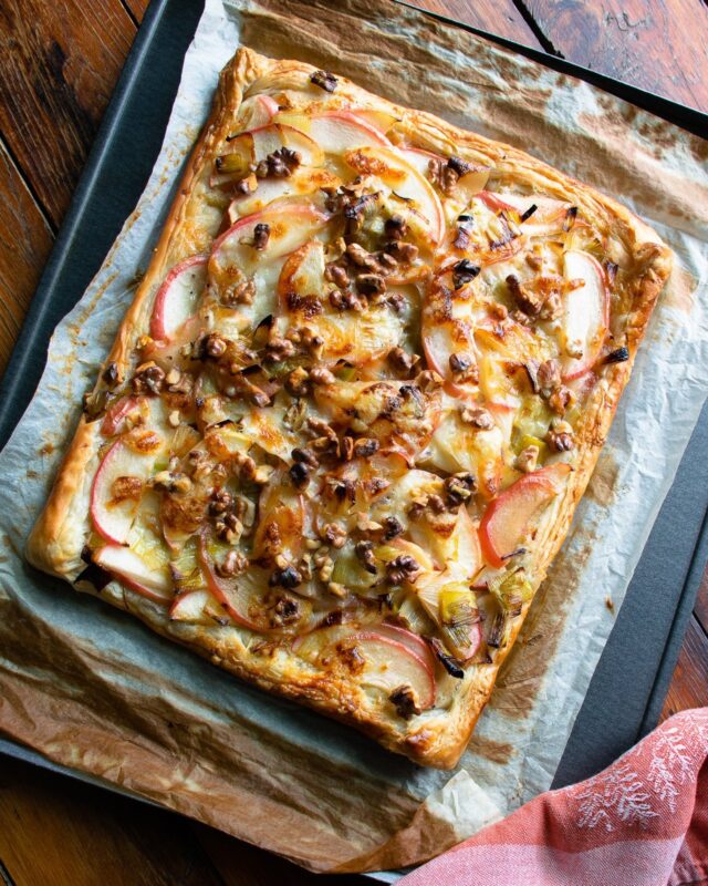 Apple Leek Cheddar Tart