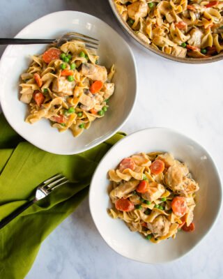 Creamy Tarragon Chicken with Egg Noodles