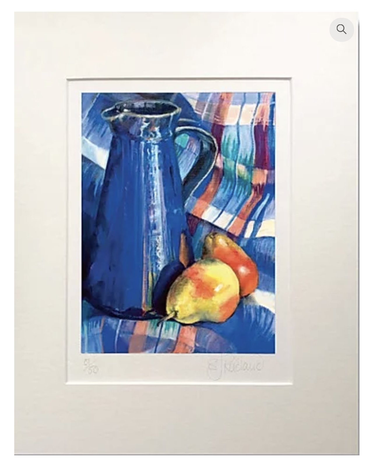 Blue Jug and Pears