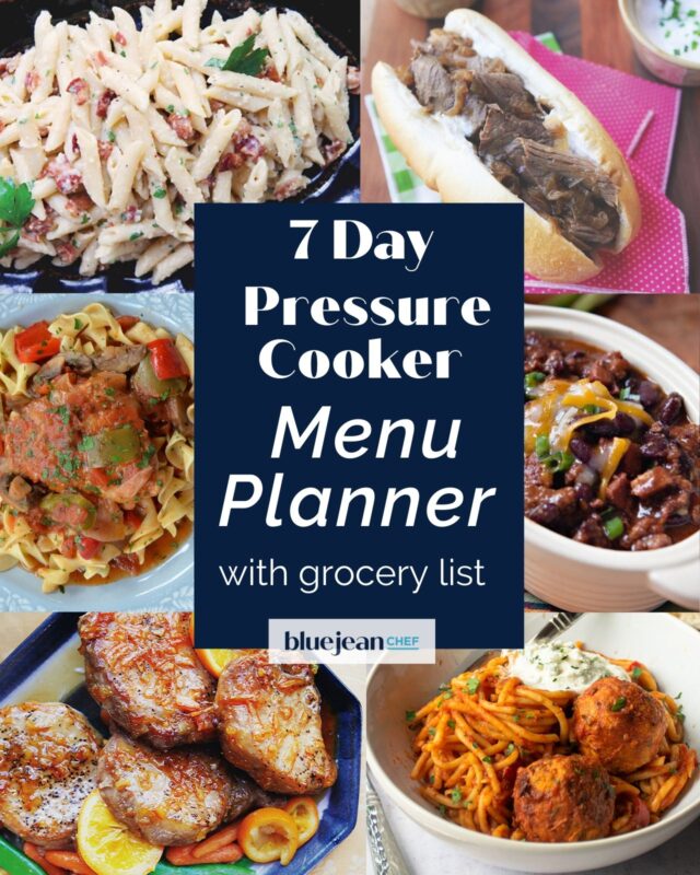7-Day Menu Planner: Pressure Cooker