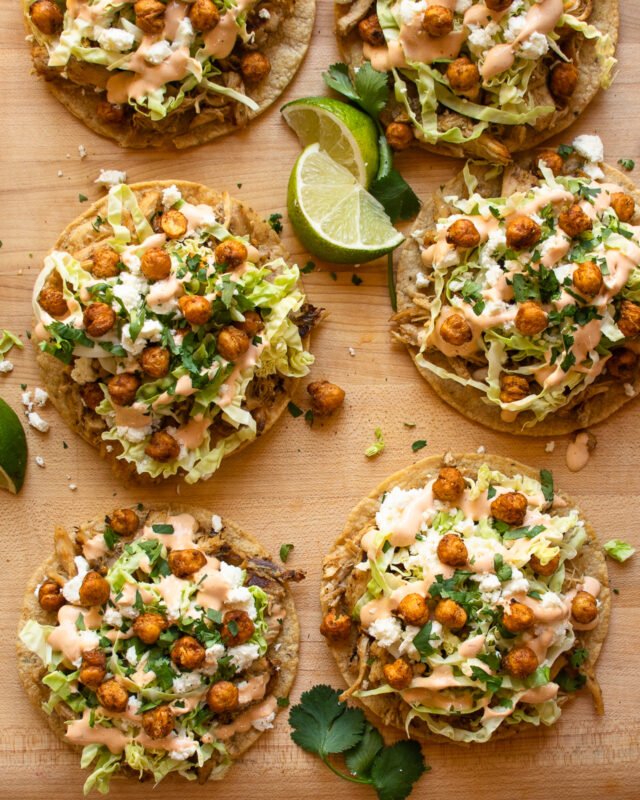 Chicken Tostadas with Chipotle Crema  