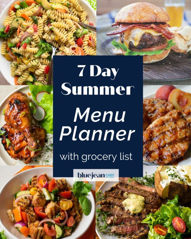 7 Day Menu Planner: Summer Meals