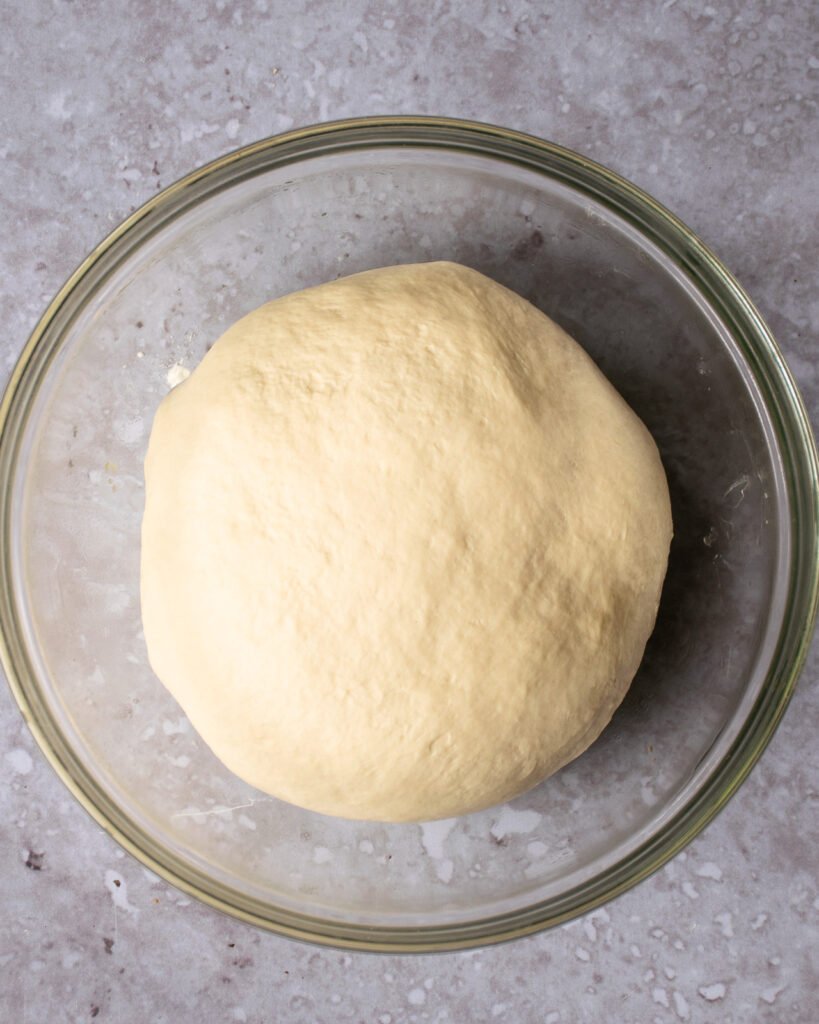 Naan bread dough after being kneaded.