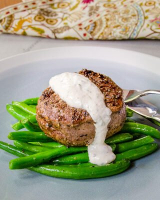 Salt and Pepper Filets Mignon with Horseradish Cream Sauce