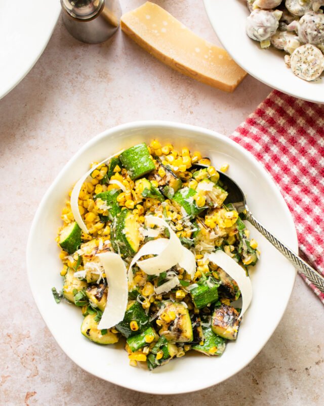 Grilled Parmesan Corn and Zucchini