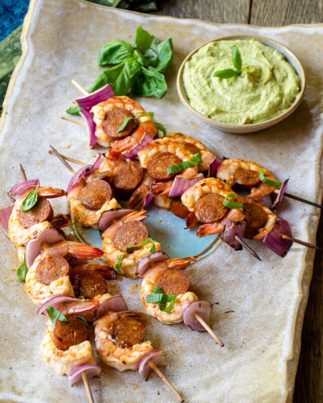 Grilled Shrimp Chorizo Skewers