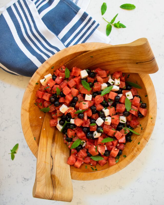 Watermelon Feta Salad with Blueberries